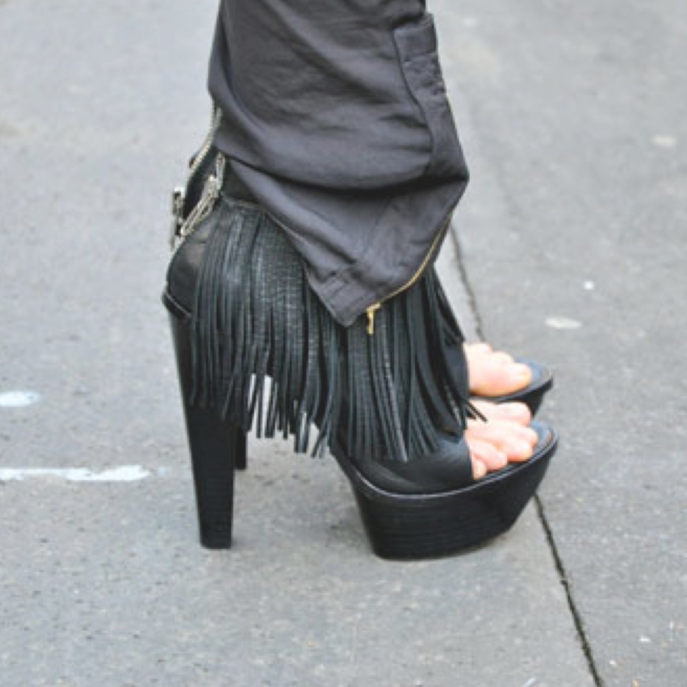 Iconic Alexander Wang Spring 2009 Runway Fringe Platform Boots